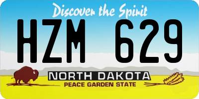 ND license plate HZM629