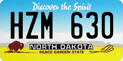 ND license plate HZM630