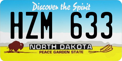ND license plate HZM633