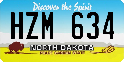 ND license plate HZM634