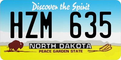 ND license plate HZM635