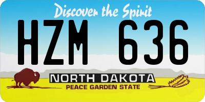 ND license plate HZM636