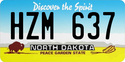 ND license plate HZM637