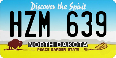 ND license plate HZM639