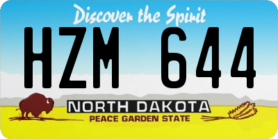ND license plate HZM644