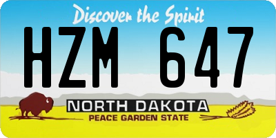 ND license plate HZM647