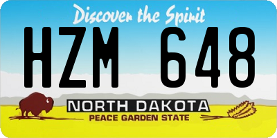ND license plate HZM648
