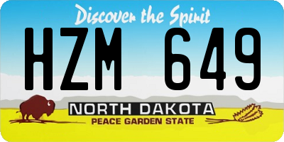 ND license plate HZM649