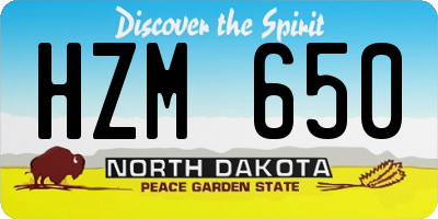 ND license plate HZM650