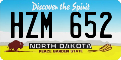 ND license plate HZM652