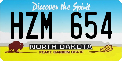 ND license plate HZM654
