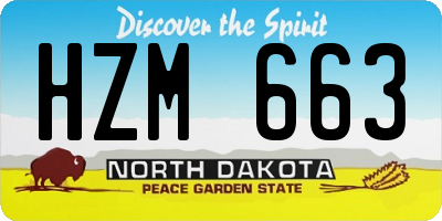 ND license plate HZM663