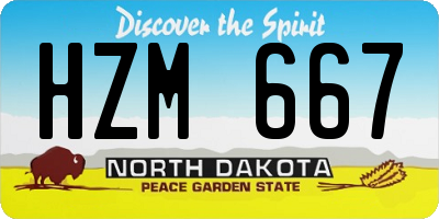 ND license plate HZM667