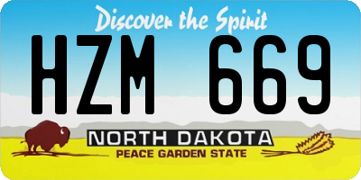 ND license plate HZM669