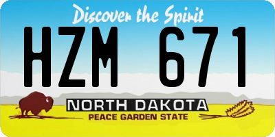 ND license plate HZM671