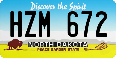 ND license plate HZM672