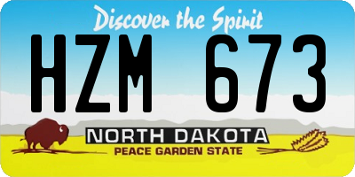 ND license plate HZM673