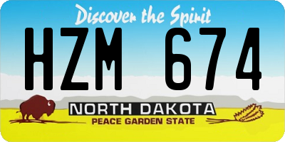 ND license plate HZM674