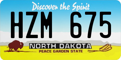 ND license plate HZM675