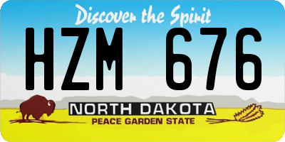 ND license plate HZM676