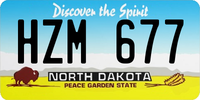 ND license plate HZM677
