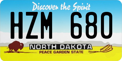 ND license plate HZM680