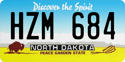 ND license plate HZM684