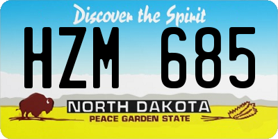 ND license plate HZM685