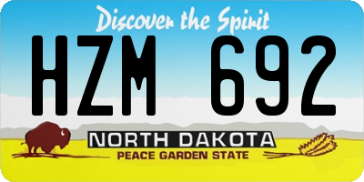 ND license plate HZM692