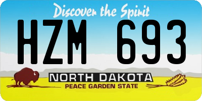 ND license plate HZM693
