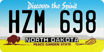 ND license plate HZM698