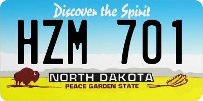 ND license plate HZM701