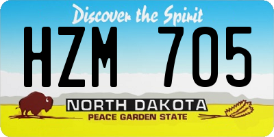 ND license plate HZM705