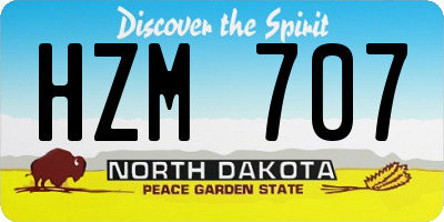ND license plate HZM707