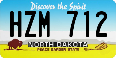 ND license plate HZM712