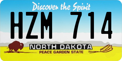 ND license plate HZM714
