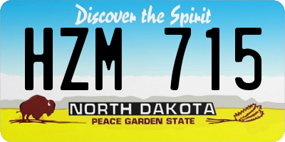 ND license plate HZM715