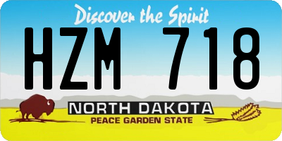 ND license plate HZM718