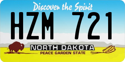 ND license plate HZM721