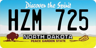 ND license plate HZM725