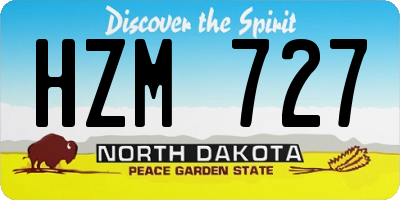 ND license plate HZM727