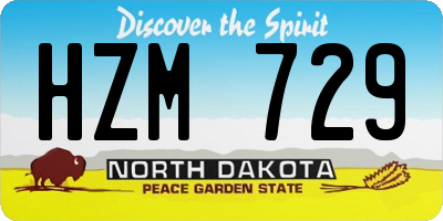 ND license plate HZM729