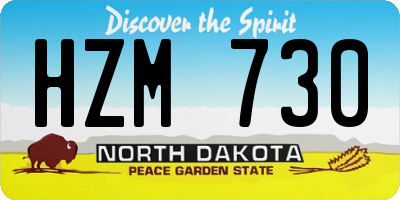 ND license plate HZM730