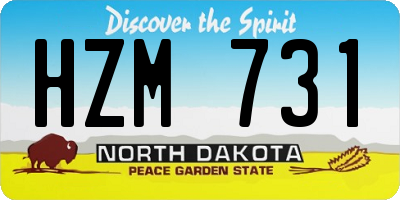 ND license plate HZM731