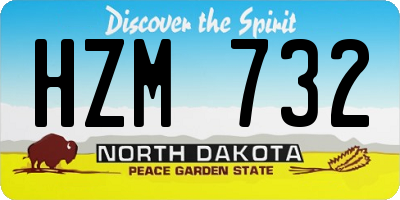 ND license plate HZM732