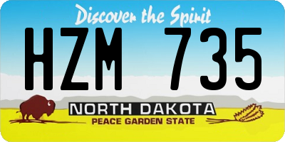ND license plate HZM735