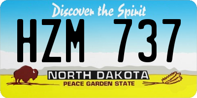 ND license plate HZM737