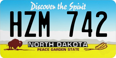 ND license plate HZM742