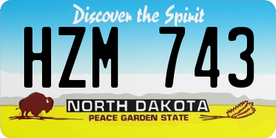 ND license plate HZM743