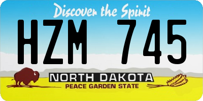 ND license plate HZM745